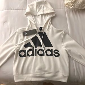 Adidas Woman’s White Cropped Hoodie